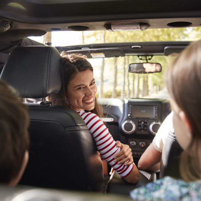 Family in car