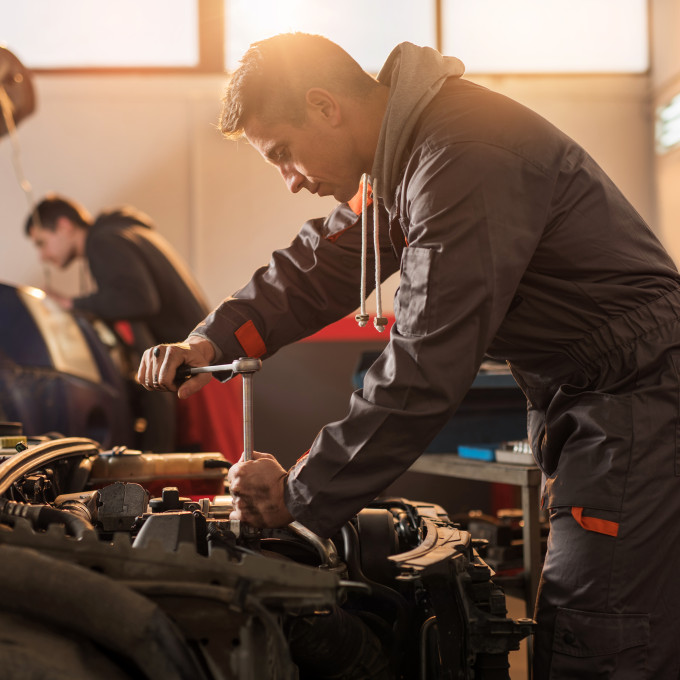 Mechanic at work spanner