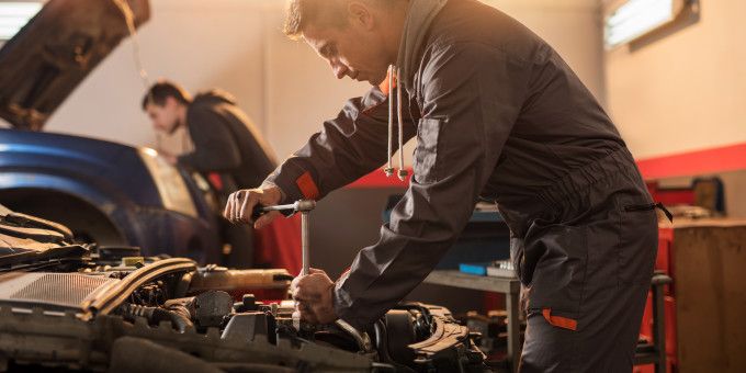 Mechanic at work spanner