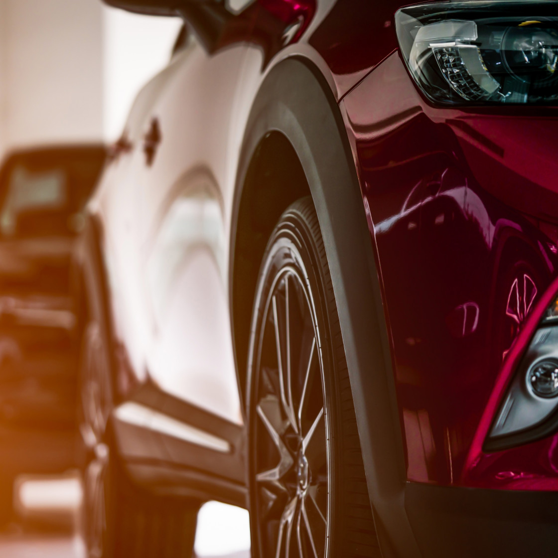 new luxury suv car parked showroom sale v3