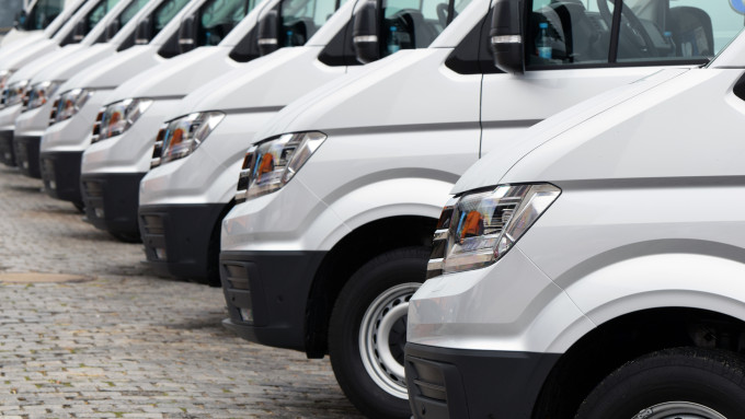 row of white vans