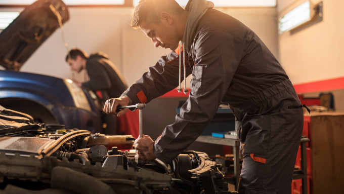 Mechanic at work spanner